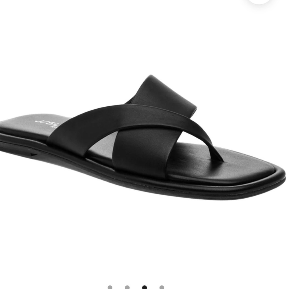 J/SLIDES | Yuri Black soft Leather sandal
